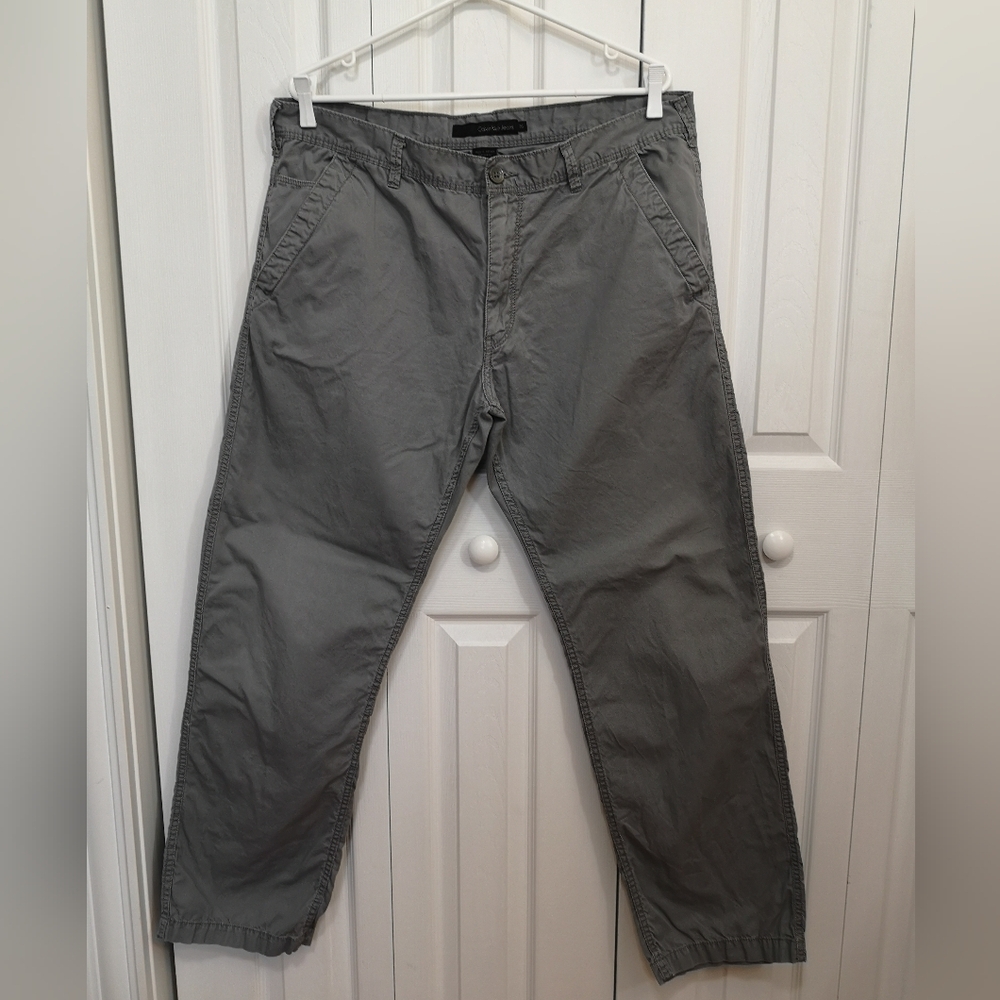 Calvin Klein Jeans Men's Grey 100% Cotton Chino Pants 36x32